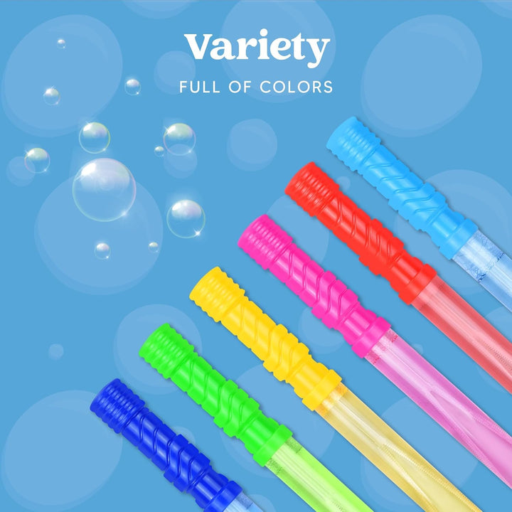 14.6’’ Big Bubble Wands for Kids, 6 PCS Bubble Wand with Refill Solution for Summer Toy Party Favor, Outdoors Toy Activity, Easter Basket Stuffers, Birthday Gift