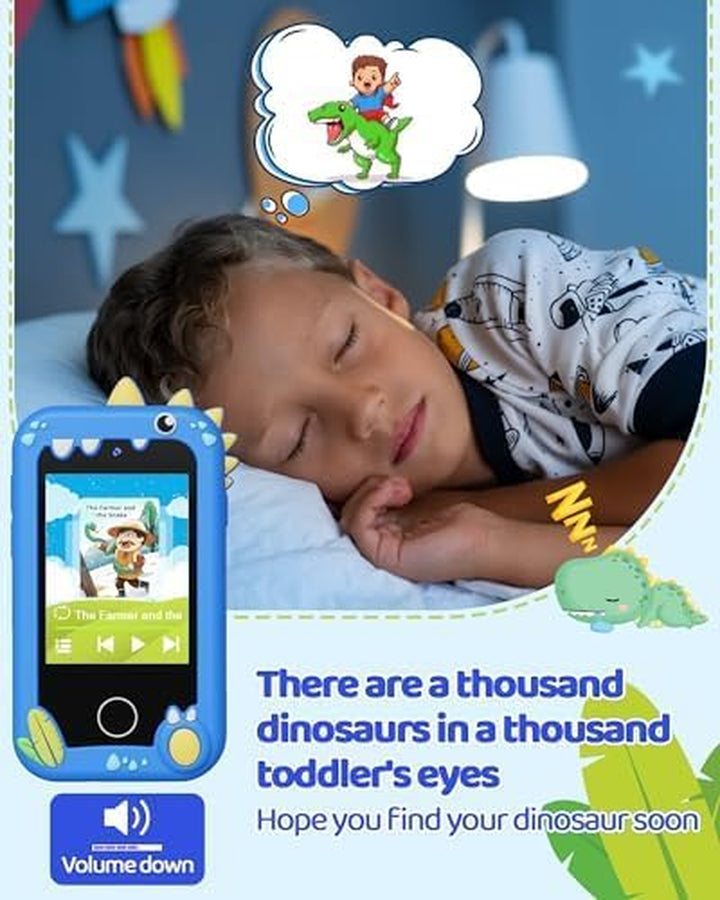 Kids Smart Phone, Touchscreen HD Dual Camera Cell Phone for Kids, Christmas Birthday Gifts Dinosaur Toddler Play Phone for Boys 3-10, Travel Toy Preschool Learning Education Toy