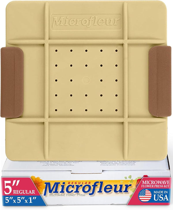 Microwave Flower Art Press Kit for Kids and Adults - DIY with Washable Absorbent Cloth, Ideal for Plant Lovers 5" (13 Cm)