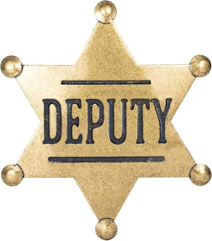 2 Pack Mental Western Sheriff Deputy Badge for Kids Adults Party Favors Supplies, School Carnival Prizes, Party Bag Gift Fillers