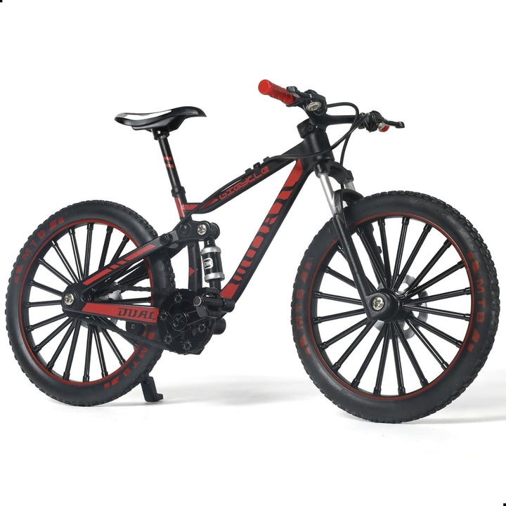 1:8 Scale Die-Cast Alloy Mini Mountain Bike Bicycle Model Toy Finger BMX Gift Desktop Decoration Crafts for Cycling Lovers(Red)