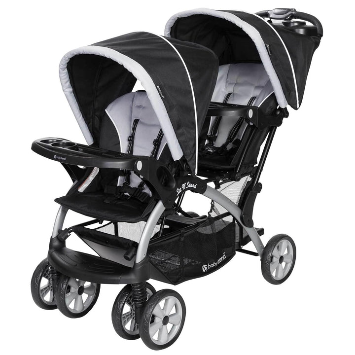 Infant and Toddler Double Stroller & Car Seat Combo, 2 Pc Set, Stormy - Portable and Lightweight Stroller Duo and Car Seat Travel System Tandem