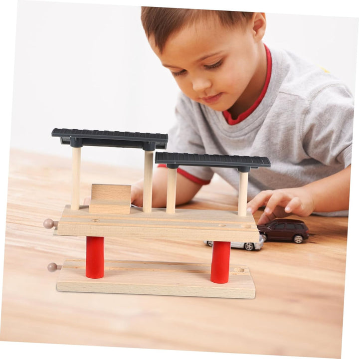1Set Train Station Platform Educational DIY Plaything for Enhance Creativity Imagination with Interactive Railway Model for Early Learning