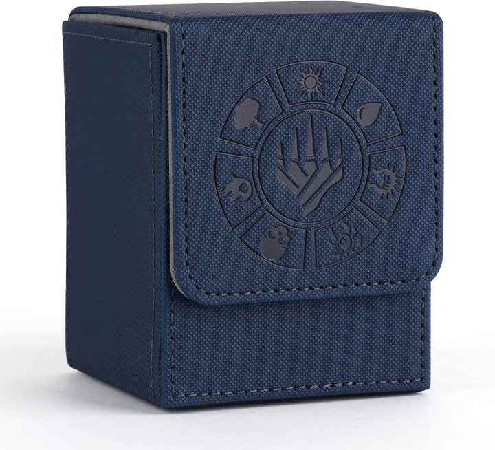 Card Deck Box, 110+ Storage MTG Deck Box with 50 Pcs Card Sleeve, Collectible Trading Card Cases for Magic Commander and More (Black)