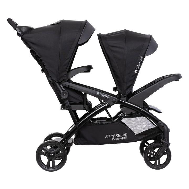 Sit N' Stand Double Stroller & Travel System for Babies & Toddlers, Stormy - Portable, Compact, and Lightweight Foldable Tandem Stroller
