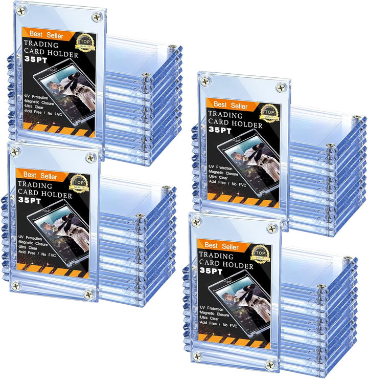 Acrylic Card Holder Screw Trading Card Protector 35 PT Clear Protectors for Baseball Football Sports Game Cards Storage and Display(15 Pieces)