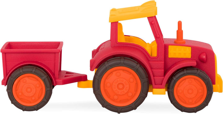 – Wonder Wheels – Red Toy Tractor and Trailer – Farm Toys for Kids, Toddlers – Pretend Play – Recyclable Materials – 1 Year +