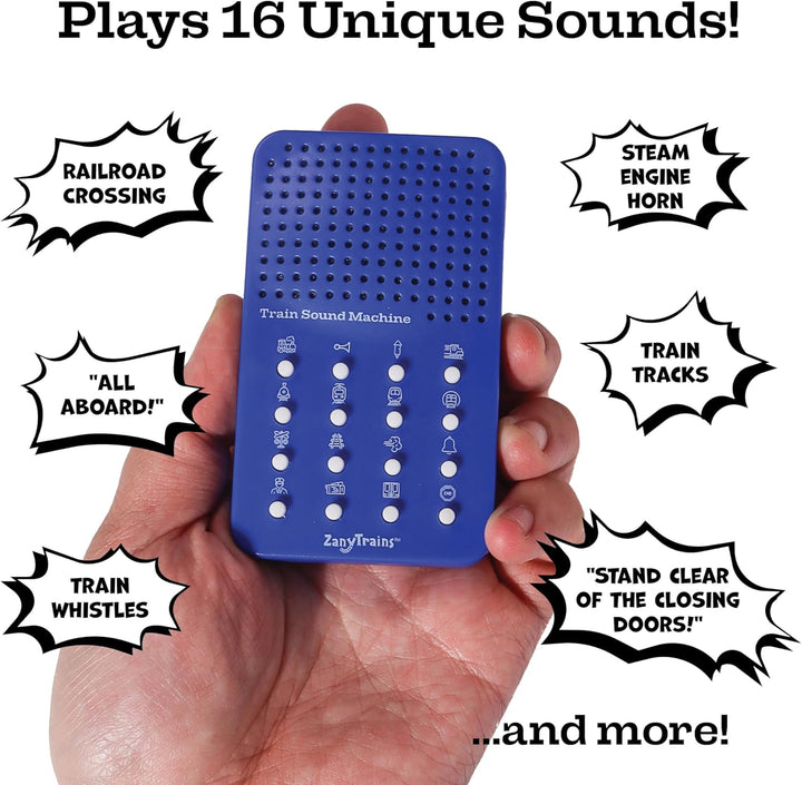 Train Noisemaker with 16 Sounds, Train Whistles, Horns, Conductor and Engine Noises, Portable Electronic Sound Maker Train Themed Sound Board for Kids with 16 Effects, Birthday Noise Maker Toy Gift