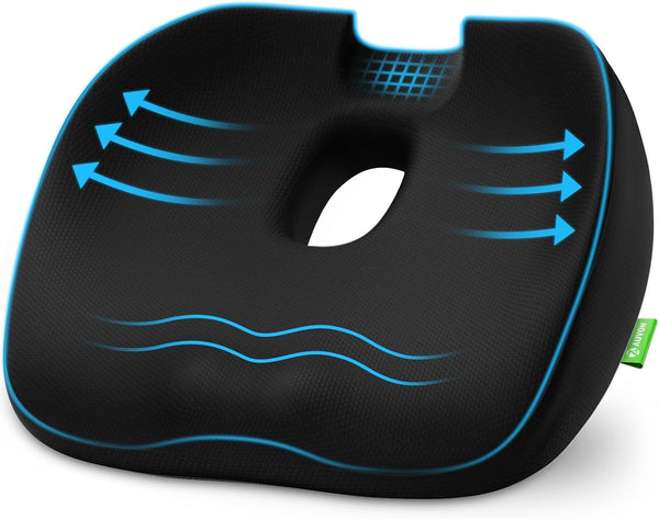 Innovative Donut Pillow Hemorrhoids Scientific Center Hole and Tailbone Cutout, Orthopedic Pain Relief Donut Seat Cushion for Coccyx, Sciatica, Postpartum Pregnancy, after Surgery Sitting Relief