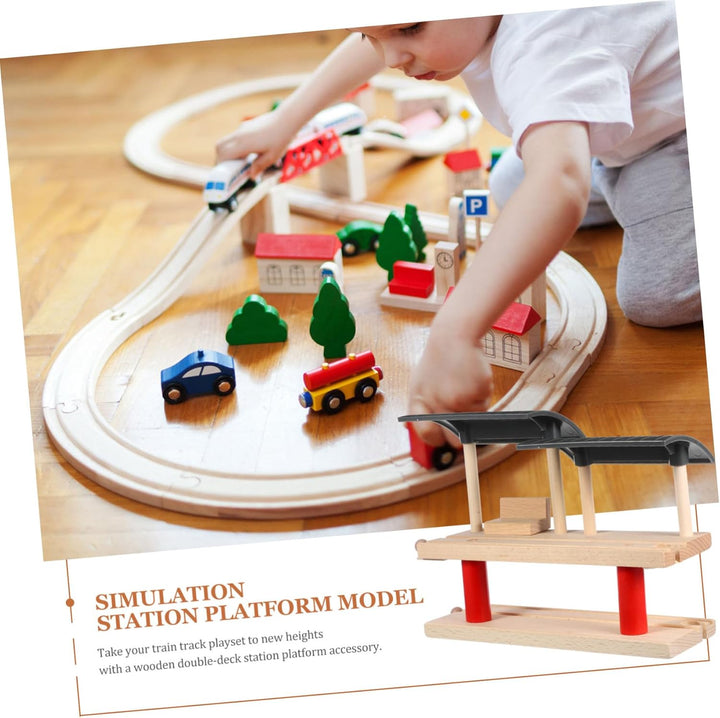 1Set Train Station Platform Educational DIY Plaything for Enhance Creativity Imagination with Interactive Railway Model for Early Learning