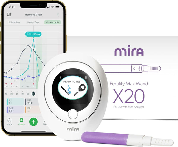 Max Fertility Monitor & Ovulation Test Kit for Women, At-Home Hormone Tracker for LH, Pdg & E3G, Digital Hormone Analyzer with 20 Test Wands, 7× More Accurate than Other Fertility Trackers