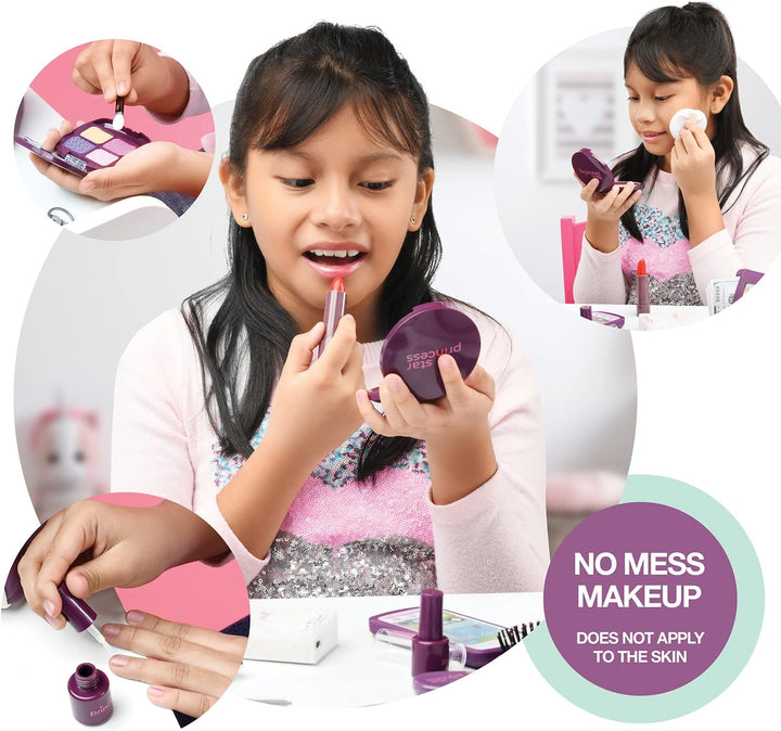 Little Girls Purse with Accessories and Pretend Makeup for Toddlers - My First Purse Set Includes Handbag, Phone, Wallet, Play Makeup and More Pretend Play Toys for Girl Age 3 +
