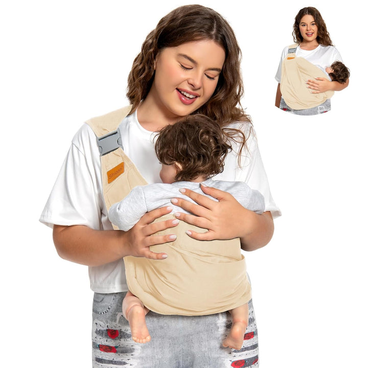 Baby Sling Carrier, Baby Carrier Newborn to Toddler(7-45Lbs), Toddler Carrier with Safety Buckle, One Shoulder Adjustable Shoulder Strap, One Size Fits All, Grey