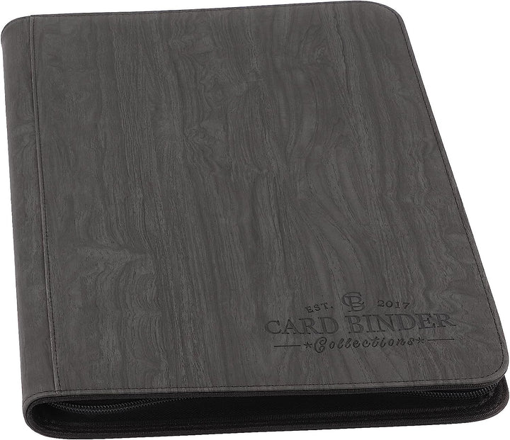 9 Pocket Card Binder, Premium Zip Trading Card Binder, 540 Double Sided Pocket PU Collection Binder, Collector Album, Card Folder for MTG, TCG, Sports Cards (Black)