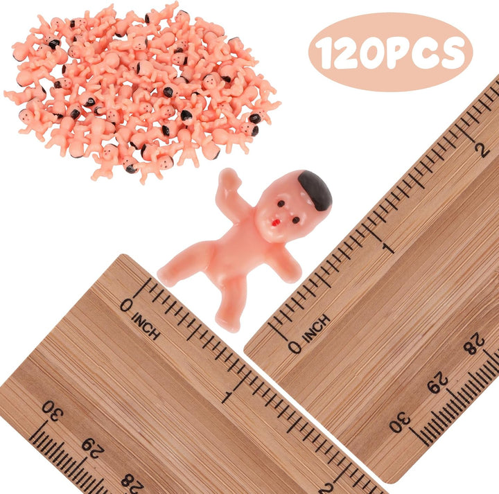 120 PCS Plastic Babies for Games, 1 Inch Bulk Mini Babies Tiny Babies for King Cake Babies Ice Cube Game, Small Plastic Babies for My Water Broke Baby Shower Decorations
