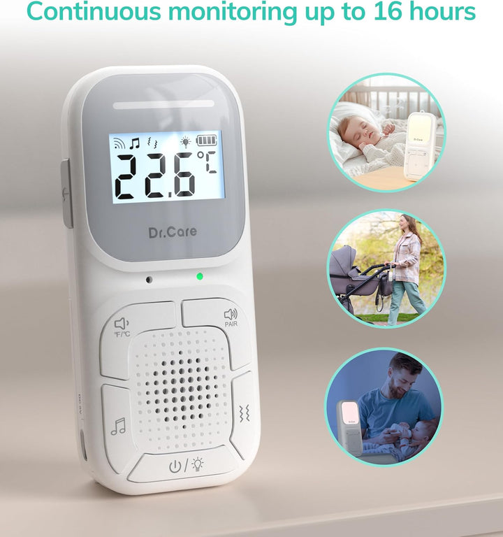 Neogo Portable Baby Audio Monitor and Sound Machine | Baby Sleep Soother | Travel | Registry Gift with 1000Ft Range, Two-Way Talk, VOX, Nightlight, 8 Lullabies, and Vibrating Sound Alert