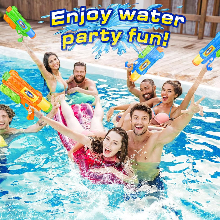 Super Water Gun for Kids Adults: 2 Pack Super Water Gun Soaker 1200Cc Squirt Blasters with Impressive Range - Ideal Toys for Boys Girls Summer Outdoor Swimming Pool Water Toys Fun