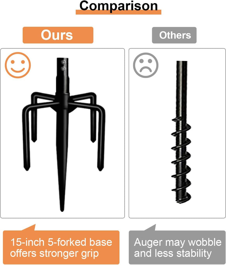 Tetherball Set with Ball & Rope for Outdoor Backyard, Adjustable Tether Ball Pole with Screw Reinforcement 5-Prong Base for Playground, outside Ball Games Sports for Kids & Adults