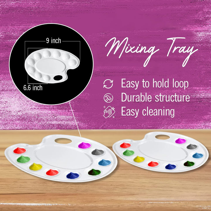 Kids Painting Set, Washable Paint for Kids 6 Colors, 7 Paintbrushes, Paint Palette, Non-Toxic Toddler Painting Set 2 Oz Each, Tempera Paints for Art, Crafts, Finger Paints