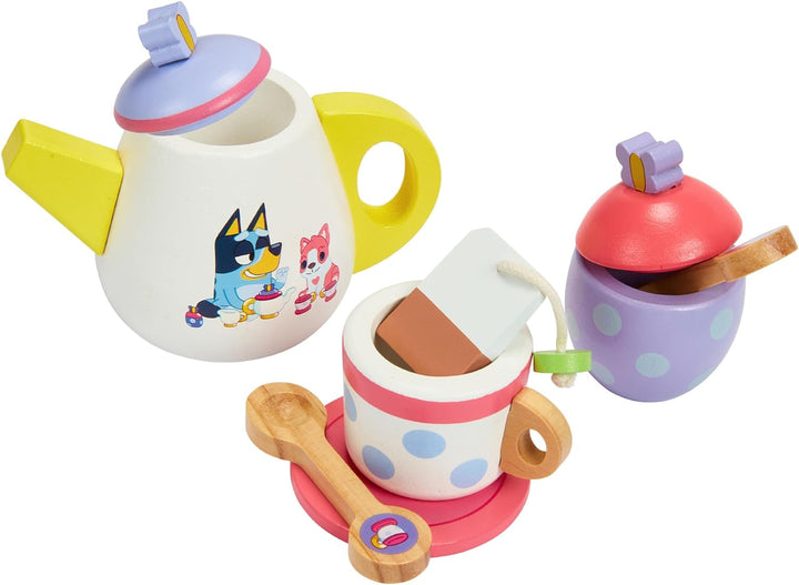 Wooden Tea Party Set – 18 PC Pretend Play Set with Tray, Teapot, Tea Cups, Biscuits, Sugar Pot, Notepad & Pencil- Durable, Eco-Friendly FSC Certified Wood – Imaginative Role Play Toy for Kids 3+