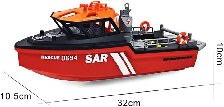 RC Jet Boat 4CH Lake Swimming Pool RTR Remote Control Boat Port Tugboat 8Km/H 2.4Ghz/Orange (Dual Battery)