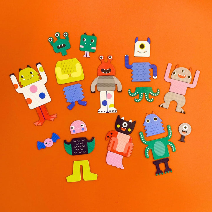 Magnetic Play Set, Monsters – Mix & Match Magnetic Game Board, Ideal for Ages 3+ – Includes 2 Magnetic Scenes and over 25 Magnet Pieces, Ideal Travel Activity for Kids