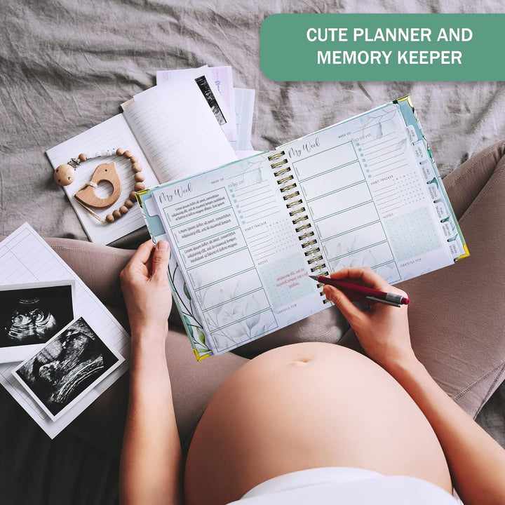 Pregnancy Journal and Memory Book with Stickers and Keepsake Pocket - Lovely Must Have Gift for First Time Moms to Be - the Perfect Planner to Track Your Little Ones Life-Changing Journey