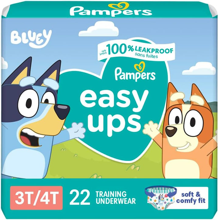 Training Pants - Easy Ups Boys & Girls Bluey - Size 3T-4T, 124 Count, Children'S Potty Underwear (Packaging May Vary)