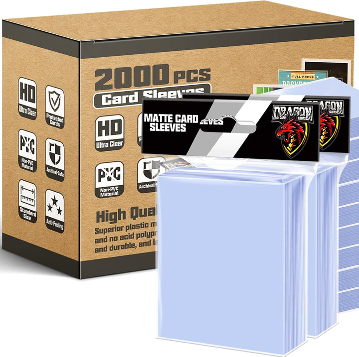 1000 Counts Card Sleeves Top Loaders for Trading Cards, Penny Soft Sleeves Baseball Card Sleeves Protectors Fit for Sports Cards, Football, Game Card