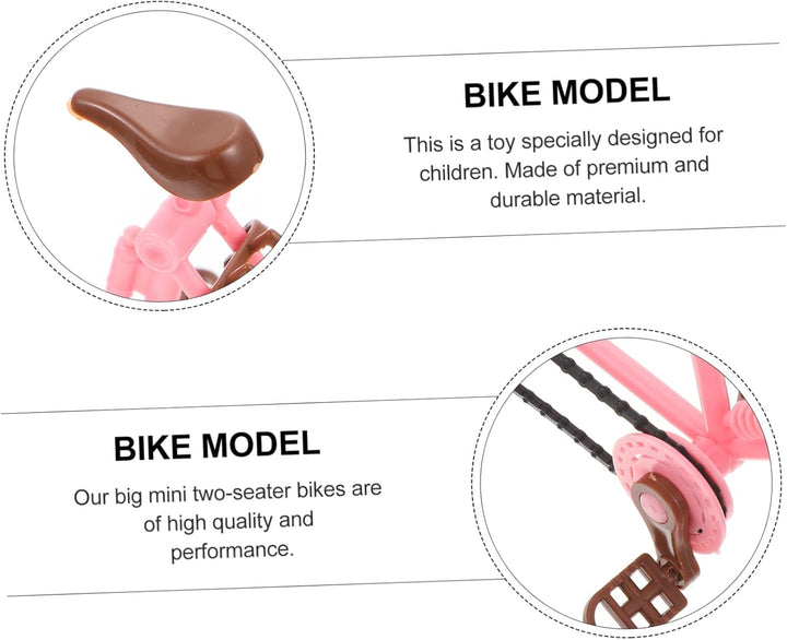 Desktop Two-Seat Furnishings Plaything Bikes Doll Bike Model Practical House Mini Playthings Creative