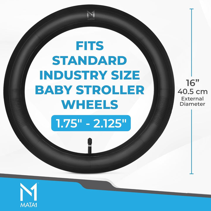 2 Inner Tube Tire Replacements 16" X 1.5/1.75/1.95/2.125 for Jogging Stroller - Compatible W/All Brands: Bob Revolution Flex/Pro/Se/Su, Graco, Go Jogging, Thule Urban Glide & More by -Usa