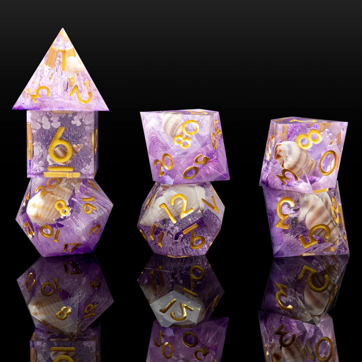 Sharp Edge DND Dice Set Handmade 7 Accessories Dice for Dungeons and Dragons TTRPG Games, Multi-Sided RPG Polyhedral Resin Sharp Edge Dice Roleplaying Games