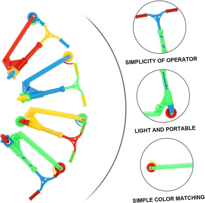 4Pcs Mini Scooters Set Educational Tiny Scooters for Boys and Girls Portable Fingertip Toys for Room Decoration and Playtime Fun
