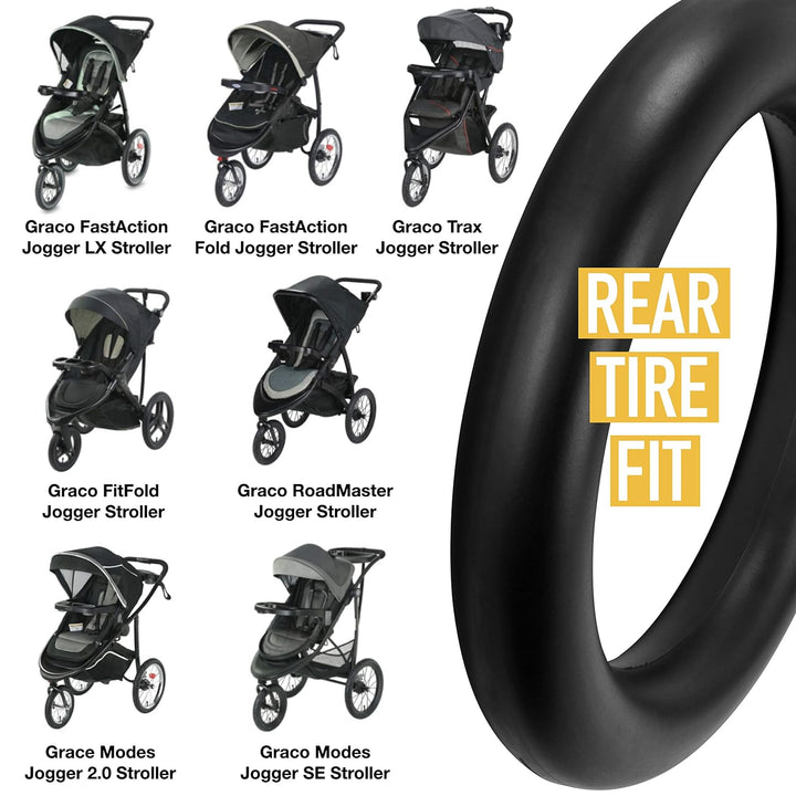 Graco Stroller Rear Tire Tube 16"X1.75" for Jogging Strollers – Fits Wayfinder, Alterrain, Revolution Flex/Pro/Se, Strides, Ironman & Duallie Models – Durable Inner Tube Replacement