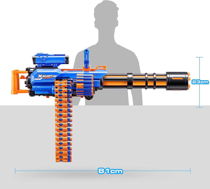 X-Shot Insanity Motorized Rage Fire by  72 Darts, Air Pocket Technology Darts, Dart Storage, Blasting Power, Auto Feeding Belt, Tripod & Scope, Outdoor Toy for Boys, Girls, Teens, Adults