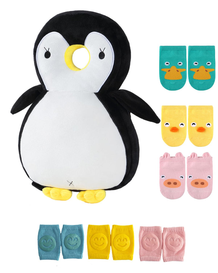 Toddler Baby Head Protector Backpack for Toddler Walker with Knee Pads&Anti-Slip Socks, Angel