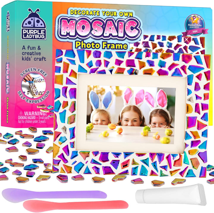 DIY Mosaic Photo Frame Craft Kit - Summer Activities for Kids & Teens, Arts & Crafts for Girls 8-12, Birthday Gift for Girls, Fun Craft for Kids Ages 6-12