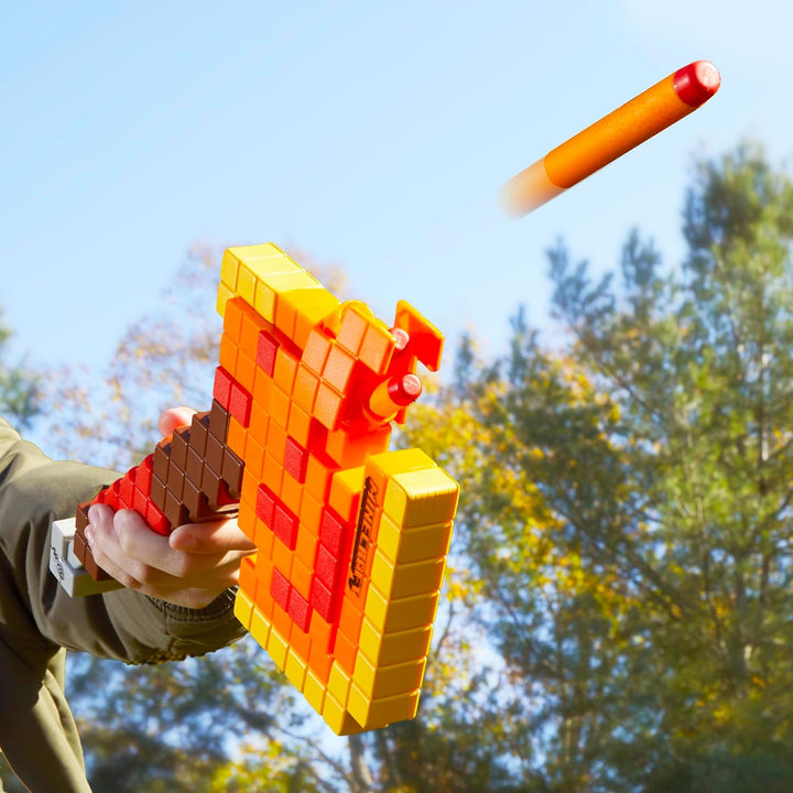 Minecraft Firebrand, Dart Blasting Axe, 6  Elite Foam Darts, Design Inspired by Minecraft Axe in the Game, Pull down Priming, Minecraft Toys