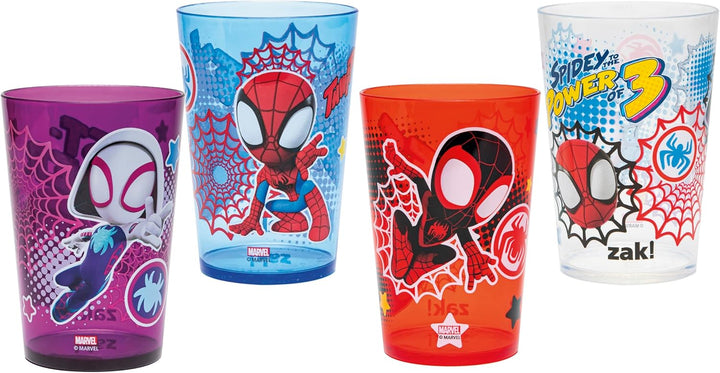 Bluey Nesting Tumbler Set Includes Durable Plastic Cups with Variety Artwork, Fun Drinkware Is Perfect for Kids (14.5 Oz, 4-Pack, Non-Bpa)