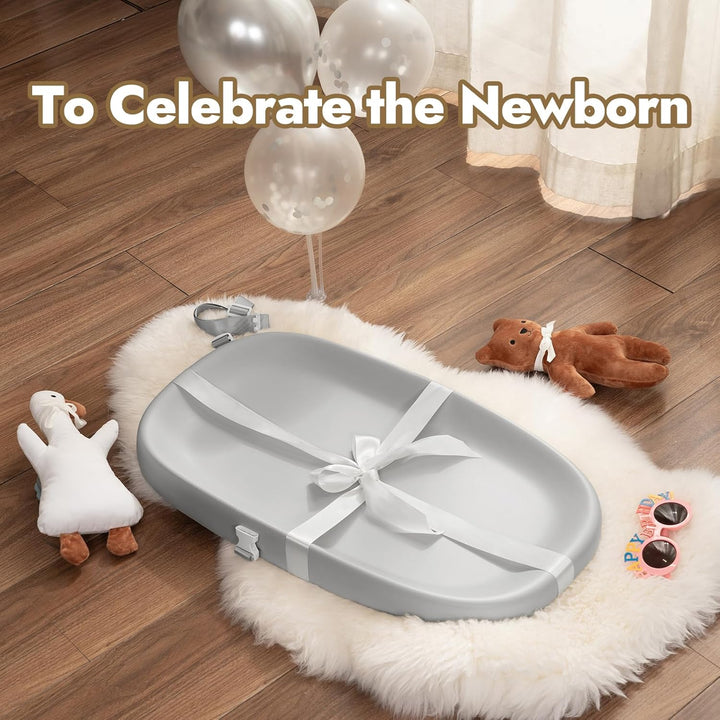 Wipeable Baby Changing Pad with Removable Safety Strap, Easy to Clean & Non-Slip Waterproof, Changing Pad for Dresser,Bed