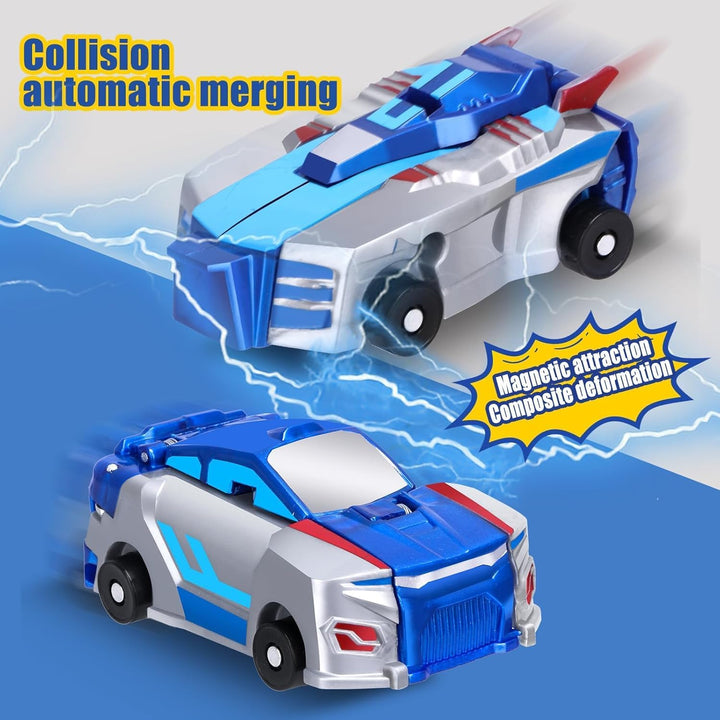 The Ultimate Unicorn Car Toy！Two Children'S Car Robots Collide with Magnetic Transformation to Make the Mysterious Game of Unicorn Robots！Best Gift for Your Child'S Birthday！