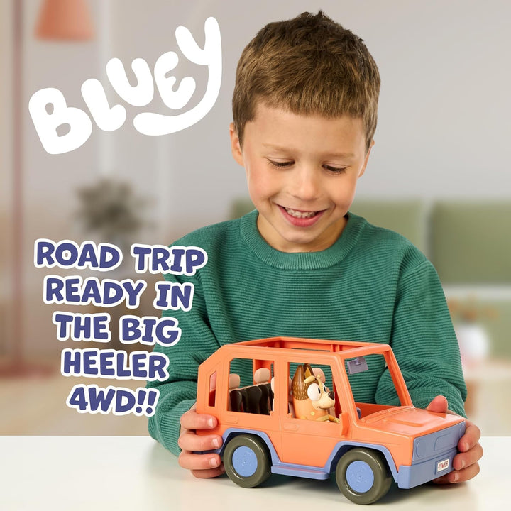 Heeler Family Road Trip Big Car Toy, Articulated, Customizable Interactive Toddler Toy Car with 2.5” Chilli Figure, Toddler Cars for Ages 3+