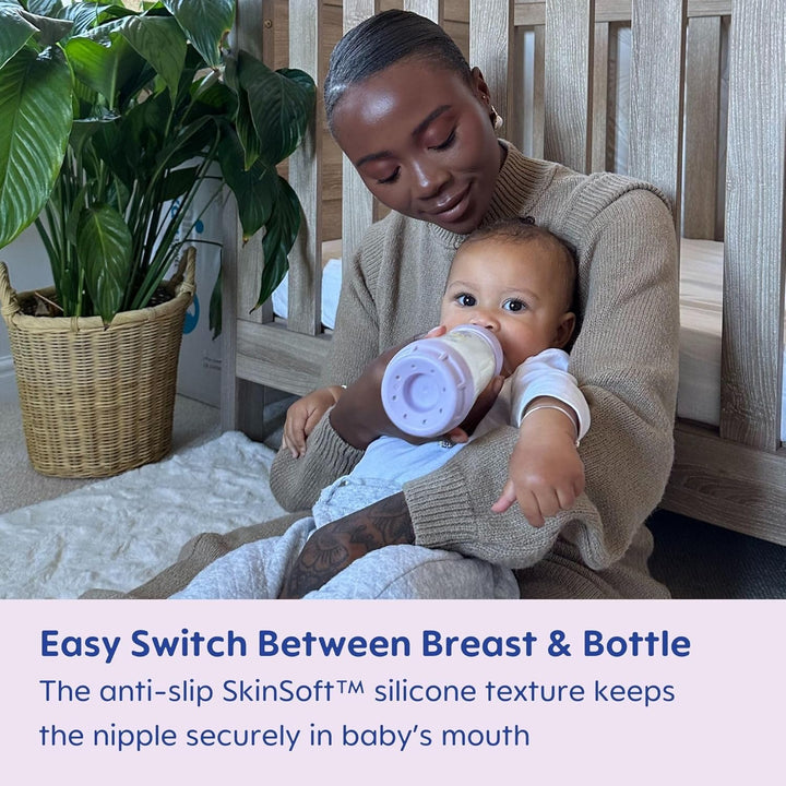 Newborn Essentials Matte Feeding Set with Easy Start Anti-Colic Bottles 5Oz, Self-Sterilizing, 0-3 Months Pacifiers and Skinsoft Silicone Nipples, Baby Gift, 10 Pieces