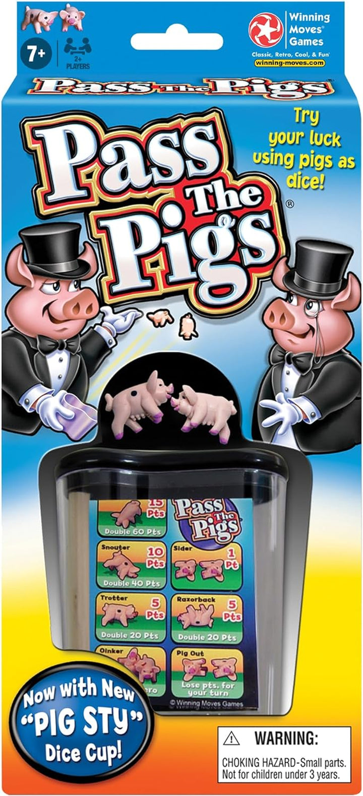 Pass the Pigs by  Games USA, a Hilarious Pig Dice Game, Family Favorite for over 40 Years, for 2 or More Players, Ages 7+ (1046)