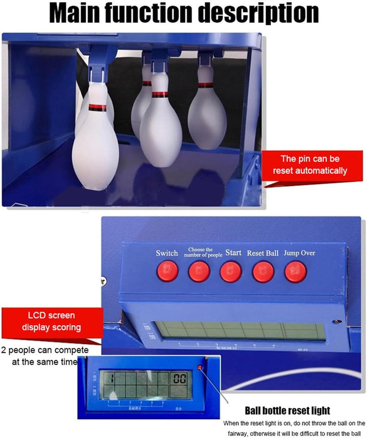 Bowling Alley for Home,Bowling Set Kids,Electronic Bowling Alley Game,Indoor Bowling Ball Sports Game Console,Automatic Reset/Lighting/Simulation Sound Effect,For Children and Adults,2M