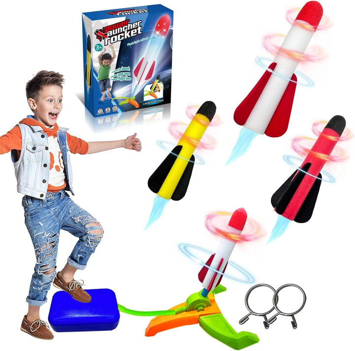 Foam Rocket Launcher for Kids Age 3 4 5 6 7 8+, Fun Catapult Rocket Toys Boys Toys Age 3-12 Girls Gift Rocket Kids Outdoor Toy