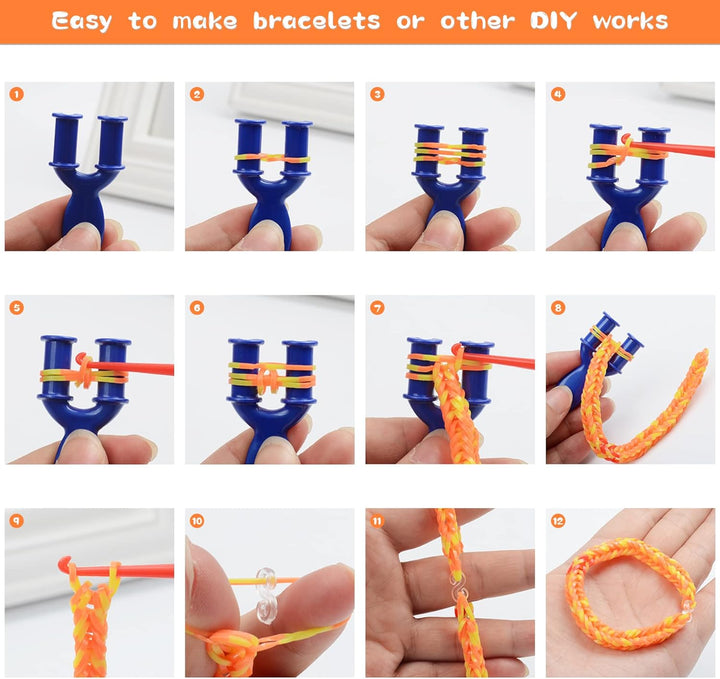 3000+ Rubber Band Bracelet Kit, Colorful Loom Bracelet Making Kit with Storage Box, DIY Art Craft Set with Charms Beads for Beginners Birthday Christmas Parties Gift