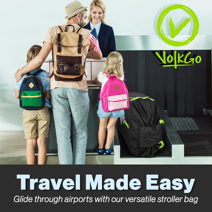 Stroller Bag for Airplane, Large Cover for Airtravel, Jogger & Umbrella Stroller Cover for Travel - Fits Most Sizes, Gate Check Bag, Heavy Duty Durable Infant Carrier Covers for Air Travel