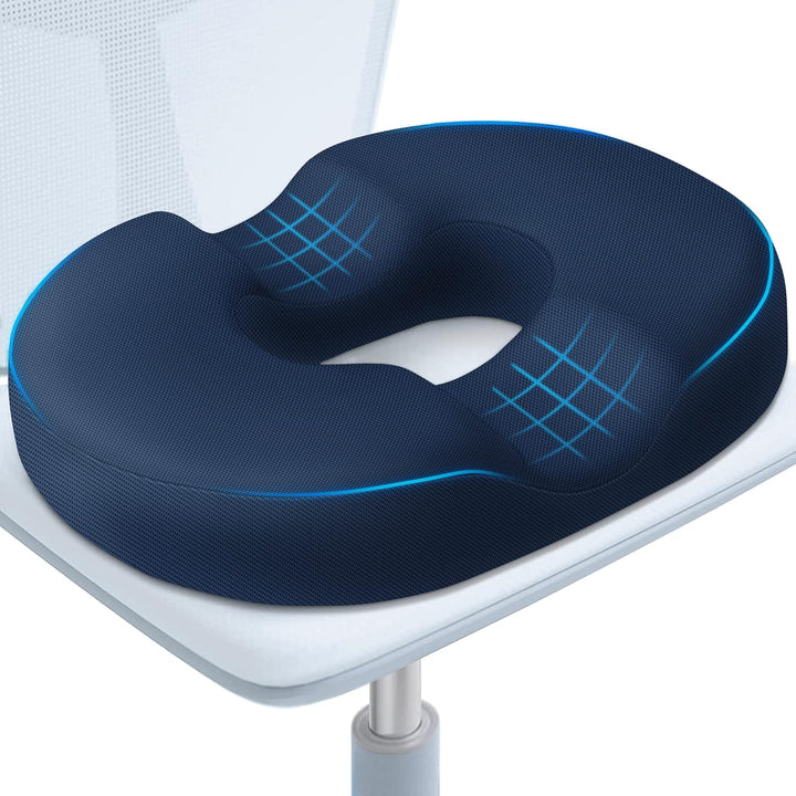 Donut Pillow Seat Cushion,Donut Chair Cushions for Postpartum Pregnancy & Hemorrhoids,Tailbone Pain Relief Cushion,Memory Foam Lifting Cushions for Office&Home Chairs (Black)