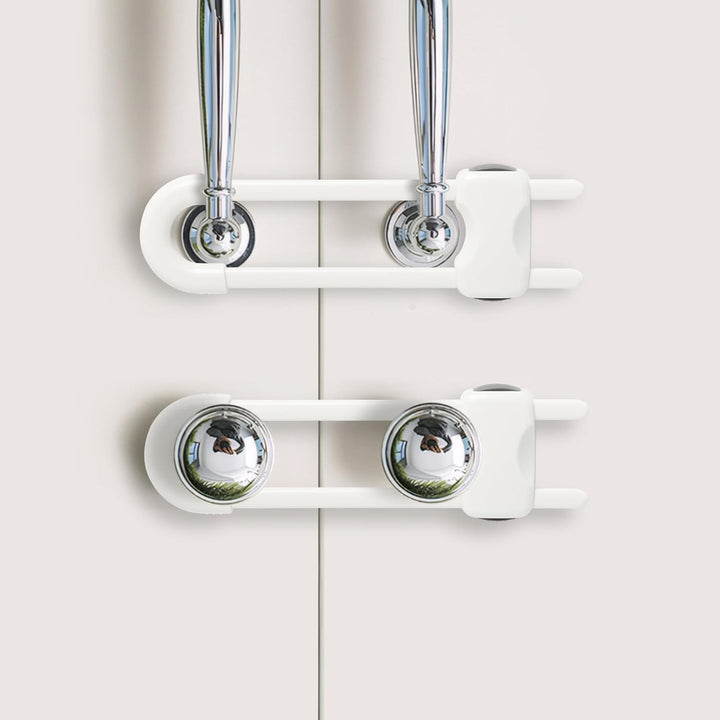 Baby Proofing Cabinets, Sliding Cabinet Locks for Babies, Adjustable U Shaped Baby Safety Locks, Childproof Cabinet Latch for Kitchen, Bathroom, Drawer, Cupboard Doors Knobs & Handles (6 Pack White)